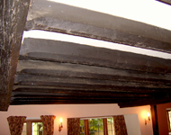 Wooden beams to be restored.