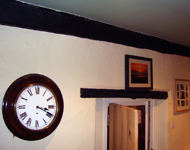 Wooden beams to be restored.