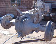 Vintage Ferguson TE20 tractor during sandblasting.