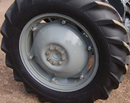 Vintage tractor wheel fully restored.